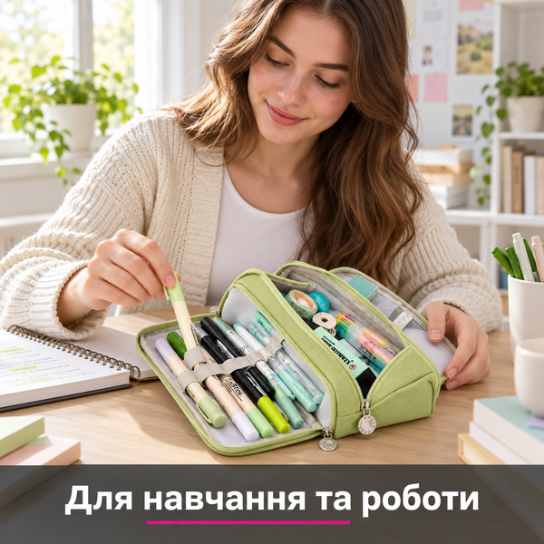 купити Пенал на кілька відділень із бічними кишенями ( 4 кольори)