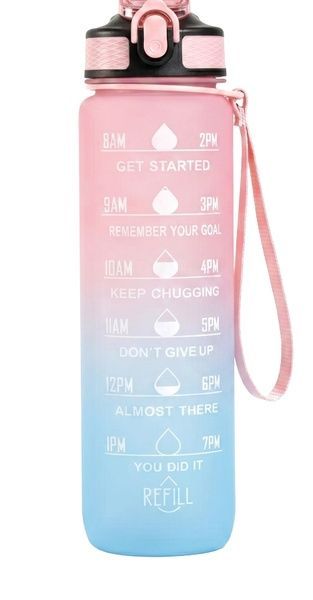 купити Мотивуюча пляшка для води з часовою шкалою BPA Free 1000мл