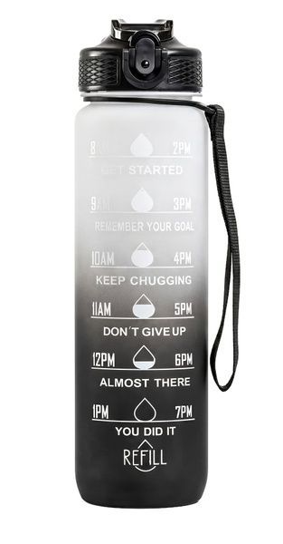 купити Мотивуюча пляшка для води з часовою шкалою BPA Free 1000мл