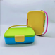 Ланч-бокс дитячий яскравого кольору контейнер для обідів зі столовими приборами в комплекті; Зелено-жовтий колір 7000201 фото 7