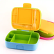 Ланч-бокс дитячий яскравого кольору контейнер для обідів зі столовими приборами в комплекті; Зелено-жовтий колір 7000201 фото 3