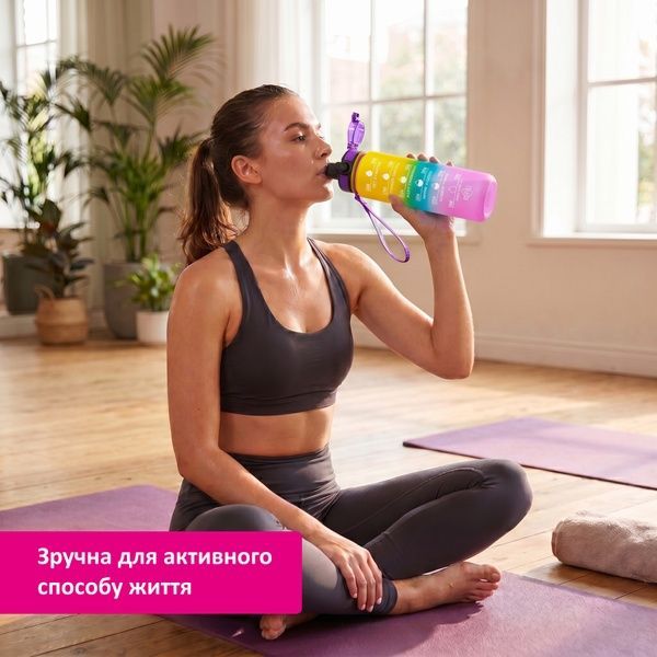 купити Мотивуюча пляшка для води з часовою шкалою BPA Free 1000мл
