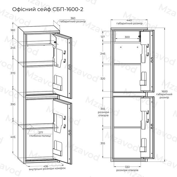 купити Офісний сейф CБП-1600/2 антрацитово-сірий