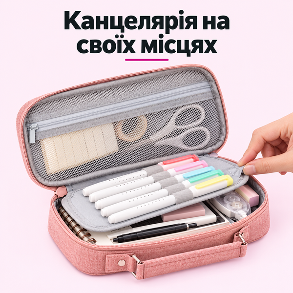 купить Пенал с ручкой из холщовой ткани для канцелярии (4 цвета)