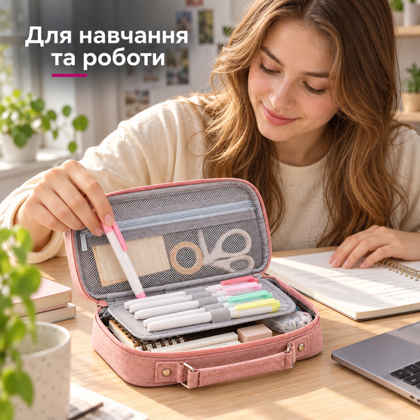 купить Пенал с ручкой из холщовой ткани для канцелярии (4 цвета)