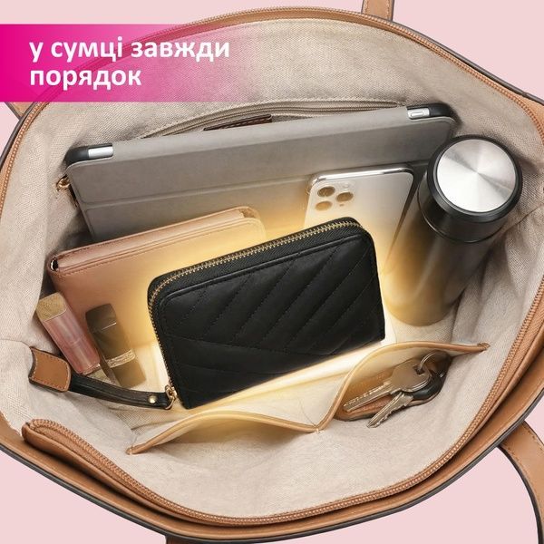 купити Жіночий гаманець стьобаний з екошкіри; 2 кольори
