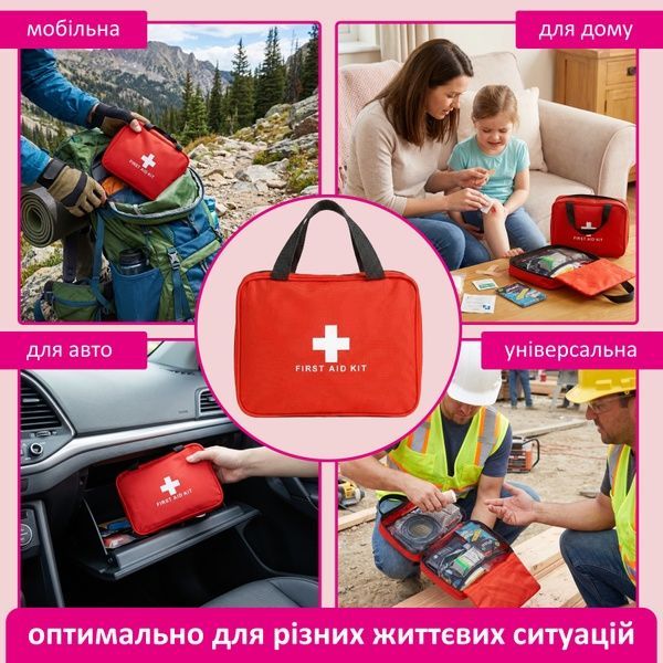 купить Органайзер-аптечка на молнии с двумя ручками из полиэстера 25&times;18,5&times;10см для компактного хранения медикаментов