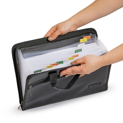 Огнестойкий и водонепроницаемый портфель для документов с файлами внутри 36,5*25*3см Черный 7000581 фото