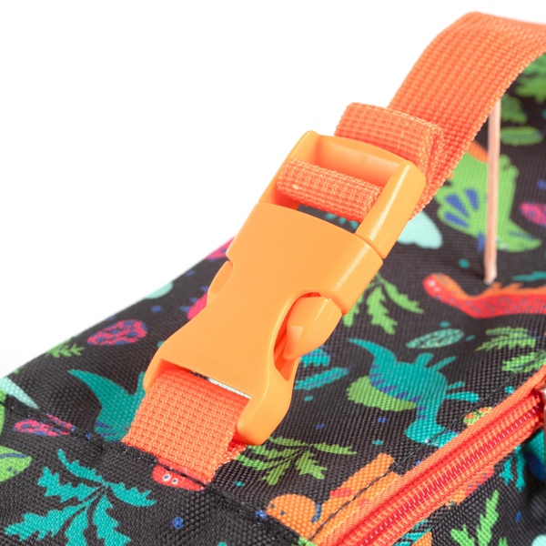Ланч-сумка холодильник дитяча різнокольорова з кишенею під пляшку та додатковими ручками; забарвлення Динозаври 700041 фото