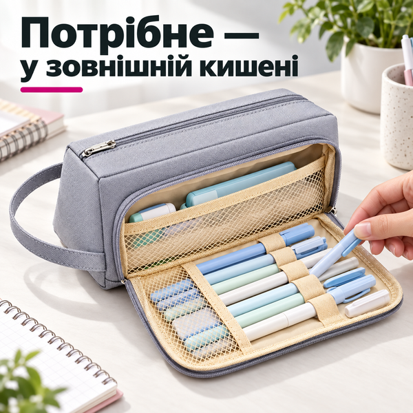 купити Пенал із зовнішньою великою кишенею (3 кольори)
