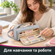 замовити Пенал для канцелярії, із зовнішньою кишенею, на блискавці, сірий в інтернет-магазині Tidivi.shop 6