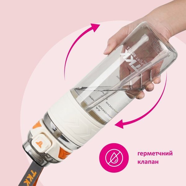 купить Спортивная бутылка для воды однотонная с резиновым держателем для руки 600мл; 4 цвета
