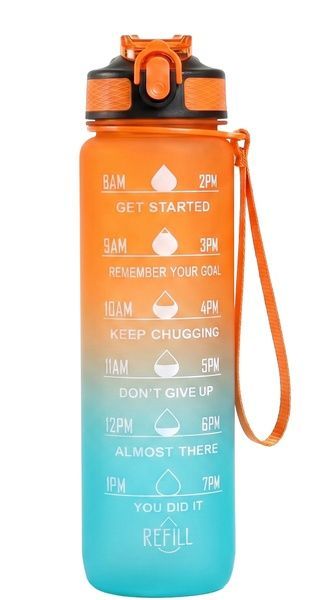 купити Мотивуюча пляшка для води з часовою шкалою BPA Free 1000мл
