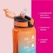 замовити Пляшка для води мотивуюча, з часовою шкалою, 1000 мл, BPA Free, Помаранчево-синій в інтернет-магазині Tidivi.shop 4